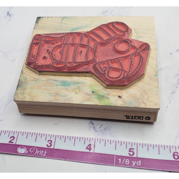 Baseball Cap Little Boy Benny Bear D.O.T.S. Wood Mounted Rubber Stamp - Picture 7 of 7